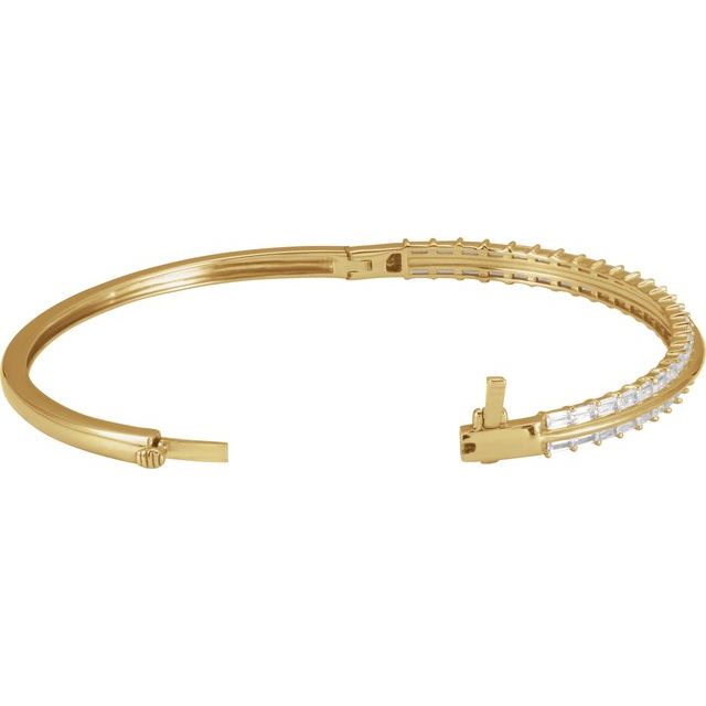 14K Yellow 2 1/6 CTW Lab-Grown Diamond 7" Bangle Bracelet