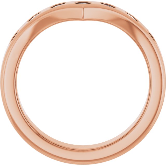 14K Rose 3/8 CTW Lab-Grown Diamond Contour Band