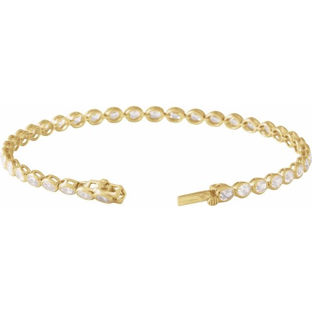 14K Yellow 4 9/10 CTW Lab-Grown Diamond Line 7" Bracelet