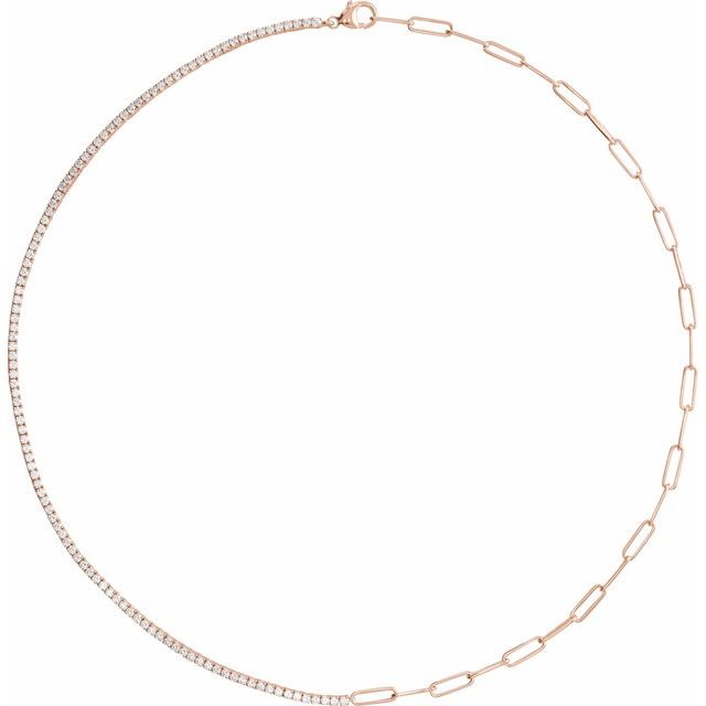 14K Rose 3 1/4 CTW Lab-Grown Diamond Line 18" Necklace