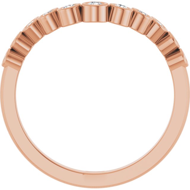 14K Rose 1/5 CTW Lab-Grown Diamond Contour Band