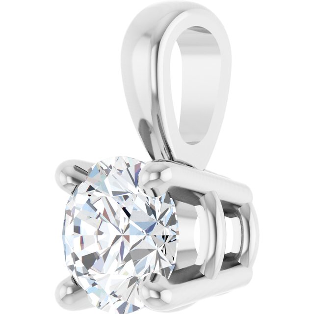 14K White 1/4 CT Lab-Grown Diamond Pendant