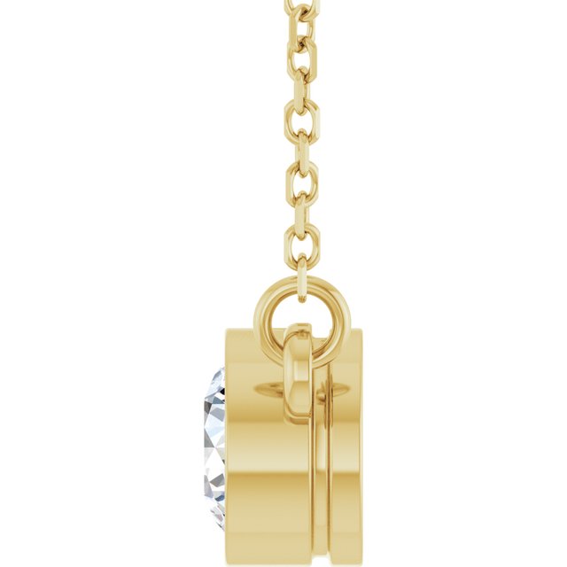14K Yellow 1/2 CT Lab-Grown Diamond Solitaire 18" Necklace