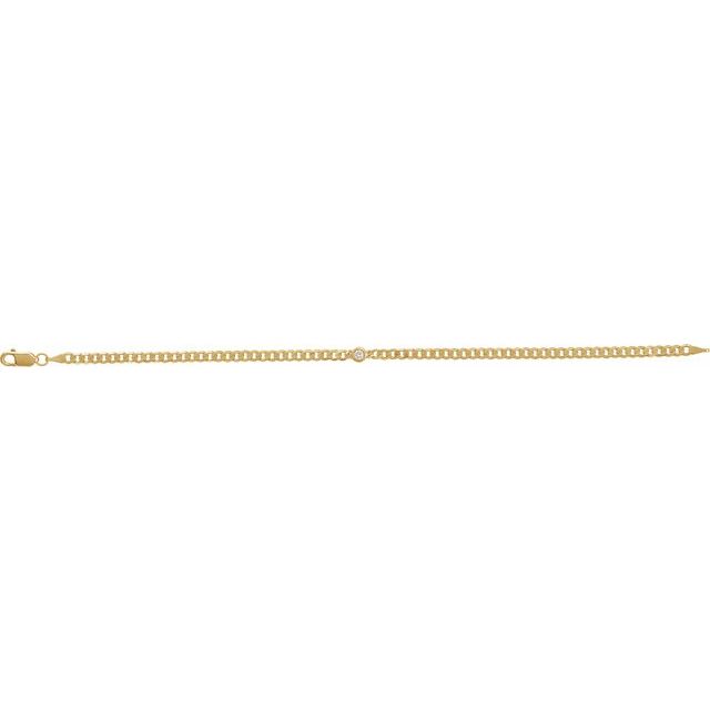 14K Yellow 1/5 CT Lab-Grown Diamond Link 7" Bracelet