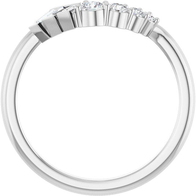 Platinum 1/4 CTW Lab-Grown Diamond Contour Band