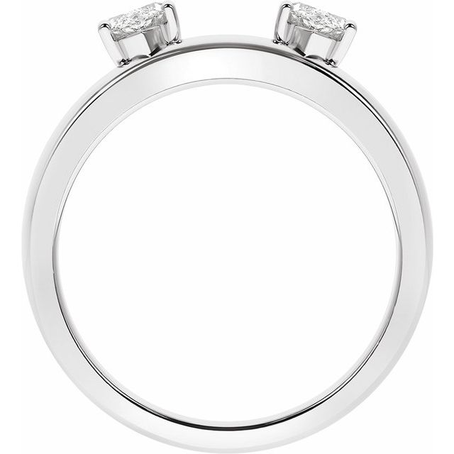 Platinum 1/2 CTW Lab-Grown Diamond Wrap-Style Ring Enhancer