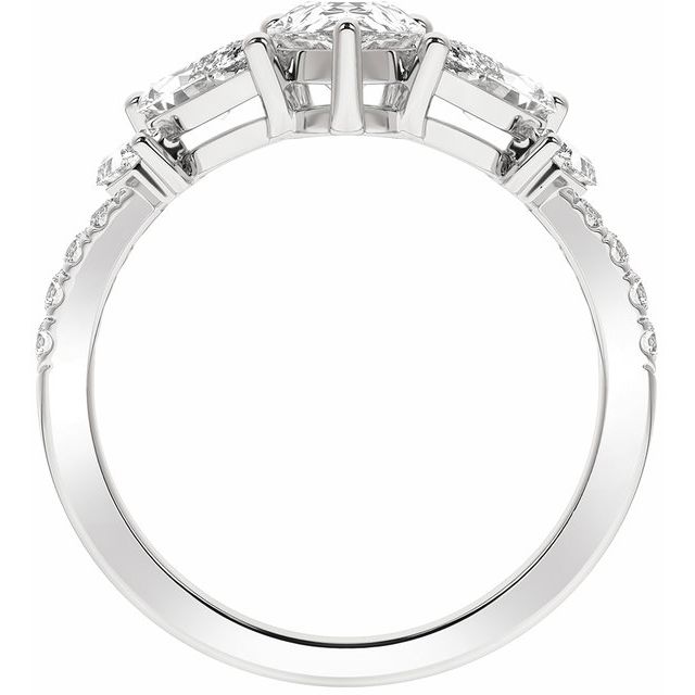 Platinum 1 1/2CTW Lab-Grown Diamond Contour Band