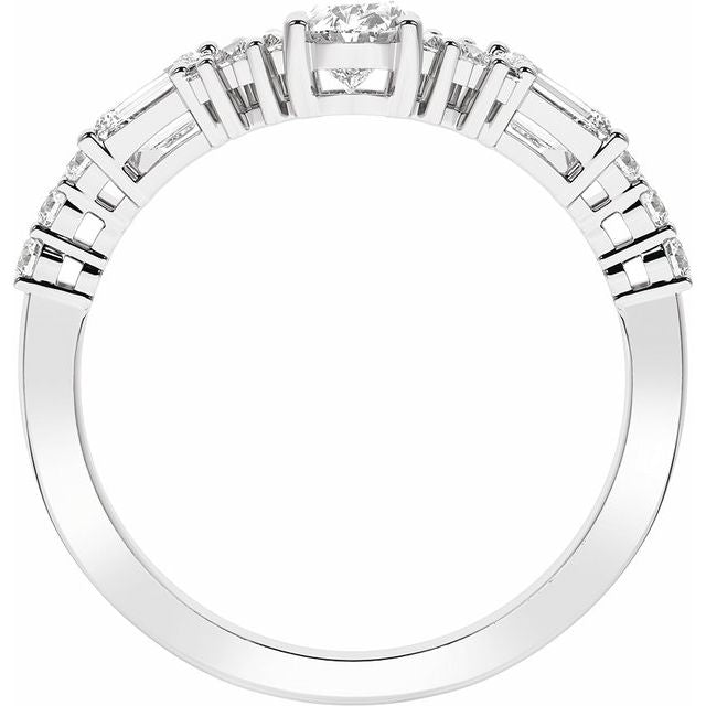 Platinum 1 CTW Lab-Grown Diamond Contour Band