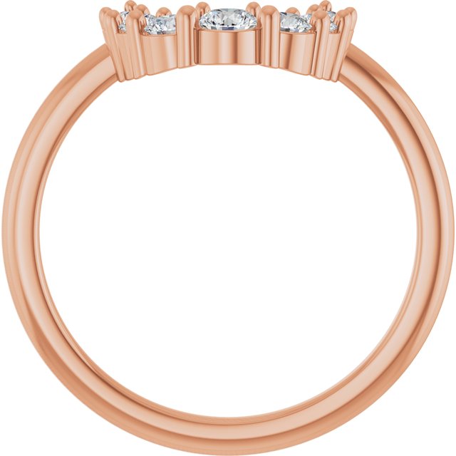 14K Rose 1/3 CTW Lab-Grown Diamond Contour Band