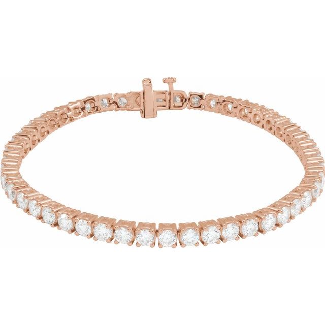 14K Rose 7 CTW Lab-Grown Diamond Line 7" Bracelet
