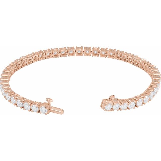 14K Rose 8 CTW Lab-Grown Diamond Line 7" Bracelet