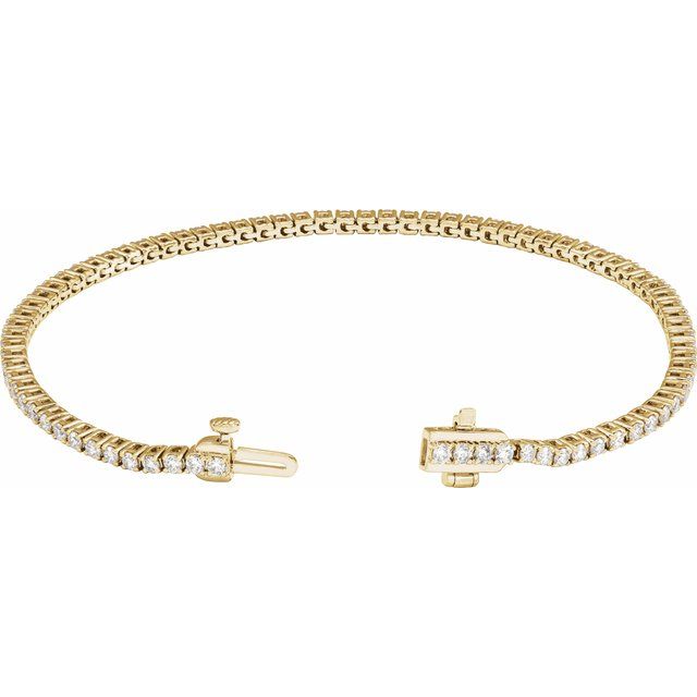 14K Yellow 2 CTW Lab-Grown Diamond Line 7" Bracelet