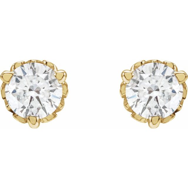 14K Yellow 1/5 CTW Lab-Grown Diamond Vintage-Inspired Earrings