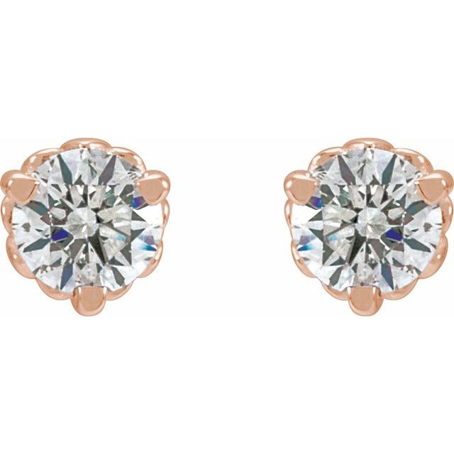 14K Rose 1/3 CTW Lab-Grown Diamond Fleur-de-Lis Earrings