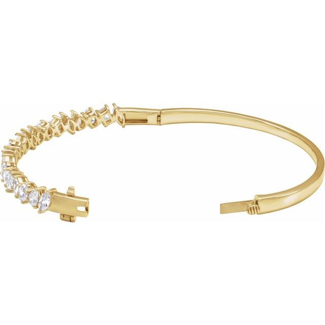 14K Yellow 4 1/5 CTW Lab-Grown Diamond Bangle 7" Bracelet