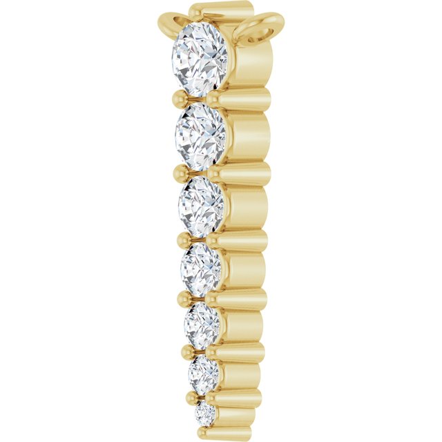 14K Yellow 1/6 CTW Lab-Grown Diamond Graduated Necklace Center