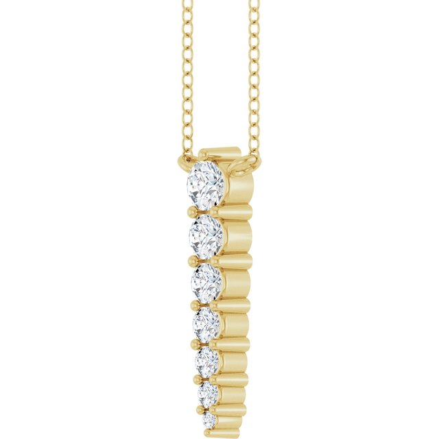 14K Yellow 1/6 CTW Lab-Grown Diamond Graduated 18" Necklace