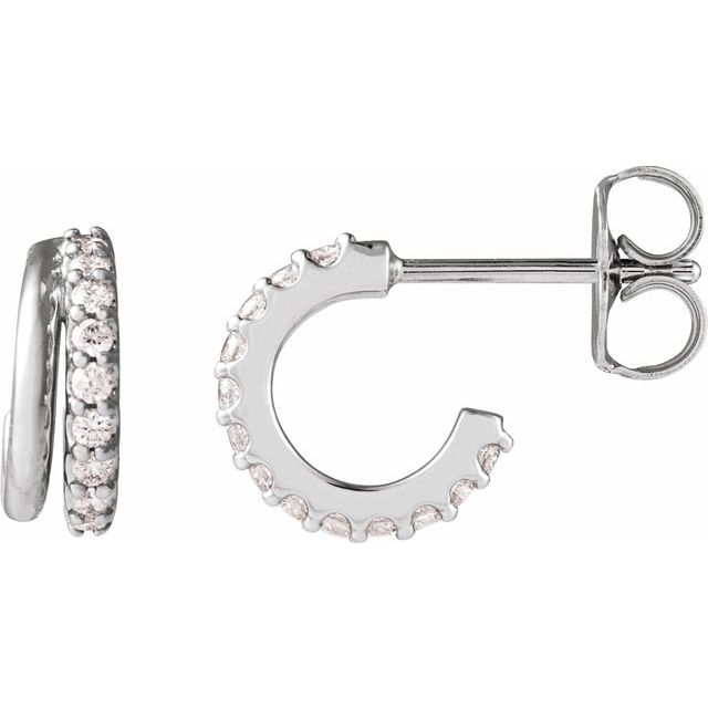 Sterling Silver 1/6 CTW Lab-Grown Diamond Hoop Earrings