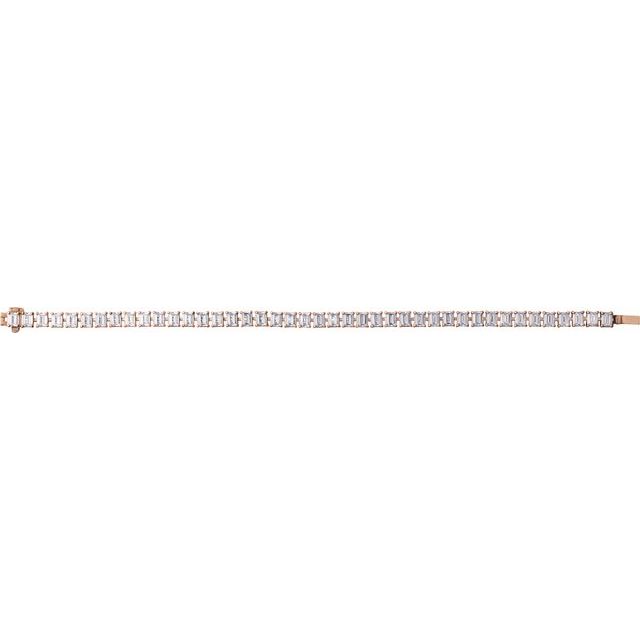 14K Rose 10 1/2 CTW Lab-Grown Diamond Line 7" Bracelet