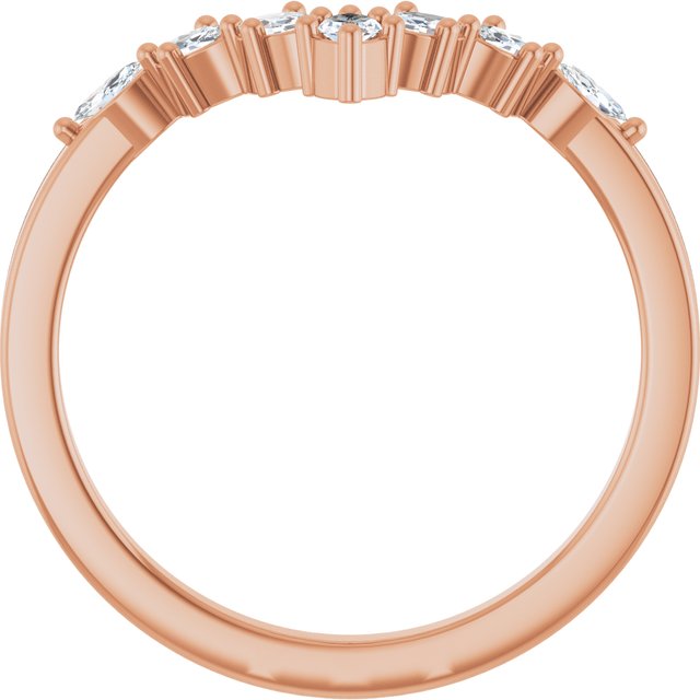 14K Rose 1/5 CTW Lab-Grown Diamond Contour Band