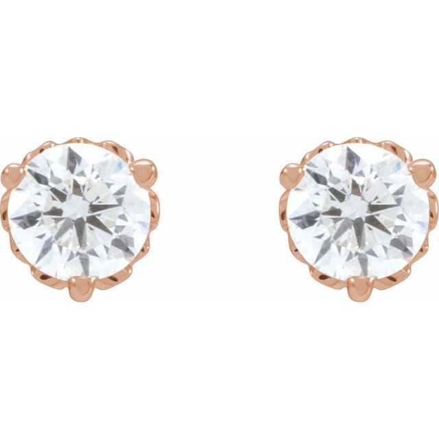 14K Rose 1/3 CTW Lab-Grown Diamond Vintage-Inspired Earrings