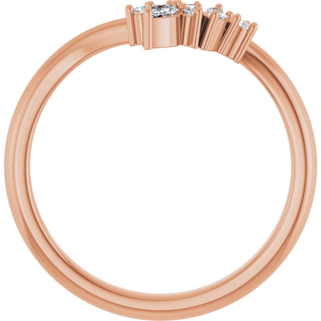 14K Rose 1/8 CTW Lab-Grown Diamond Contour Band