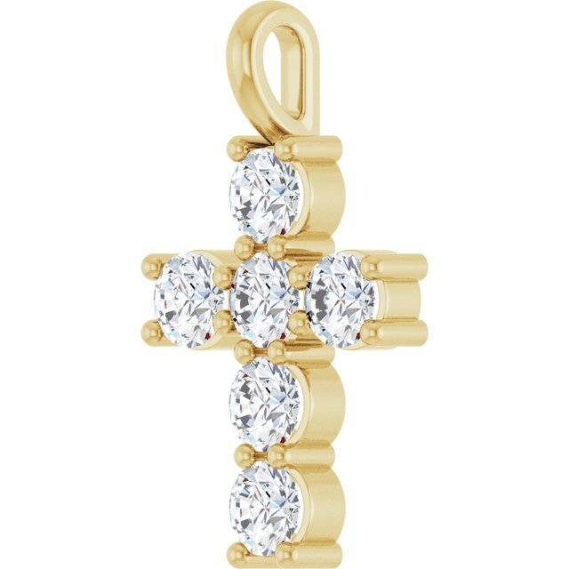 14K Yellow 9/10 CTW Lab-Grown Diamond Pendant