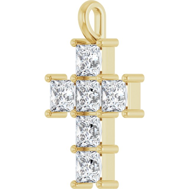 10K Yellow 1 5/8 CTW Lab-Grown Diamond Pendant