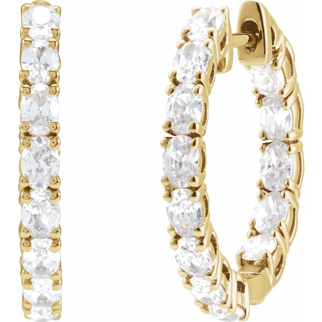14K Yellow 2 5/8 CTW Lab-Grown Diamond Inside-Outside 20.6 mm Hoop Earrings