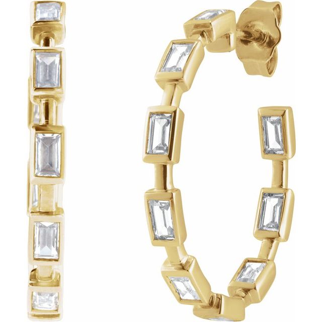 14K Yellow 1 1/4 CTW Lab-Grown Diamond 24.5 mm Hoop Earrings