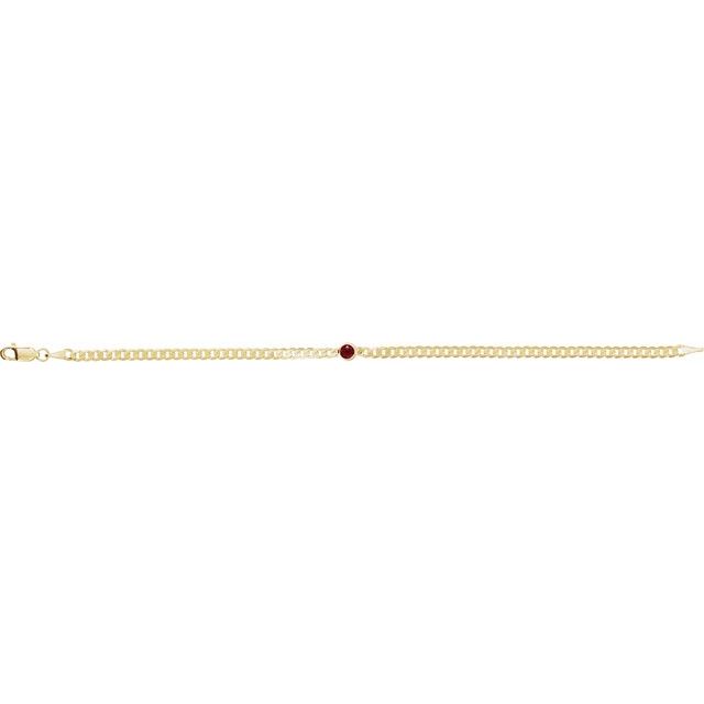 14K Yellow Lab-Grown Ruby Link 7" Bracelet