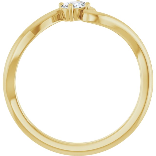 14K Yellow 1/6 CT Lab-Grown Diamond Ring