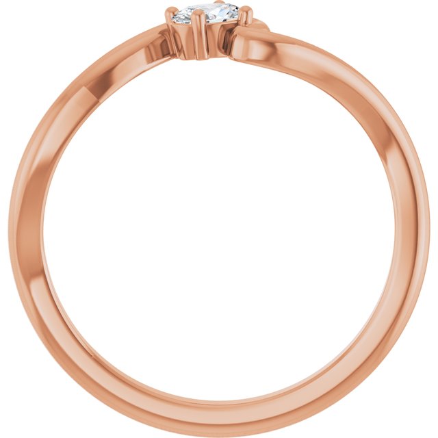 14K Rose 1/6 CT Lab-Grown Diamond Ring