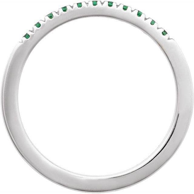 14K White Lab-Grown Emerald Stackable Ring