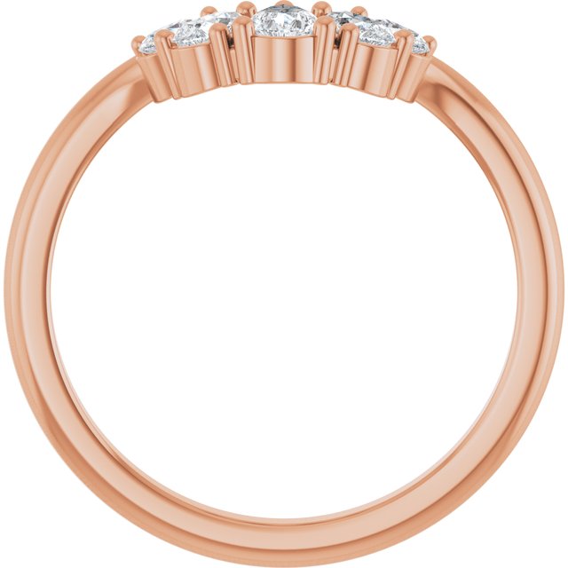 14K Rose 1/2 CTW Lab-Grown Diamond Contour Band