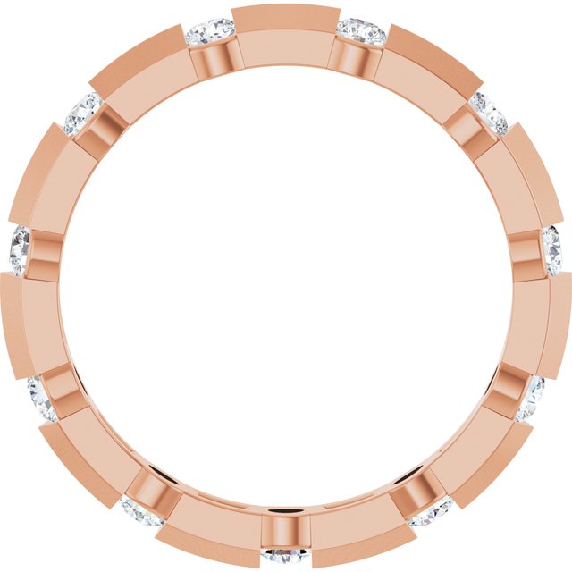 14K Rose 1/2 CTW Lab-Grown Diamond Eternity Band Size 6