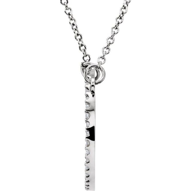 14K White 1/5 CTW Lab-Grown Diamond Circle 16" Necklace