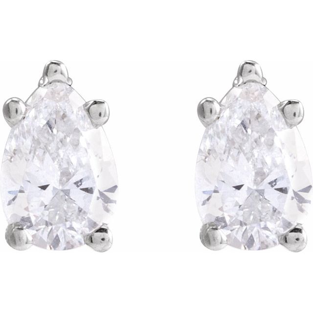 14K White 3/8 CTW Lab-Grown Diamond Earrings
