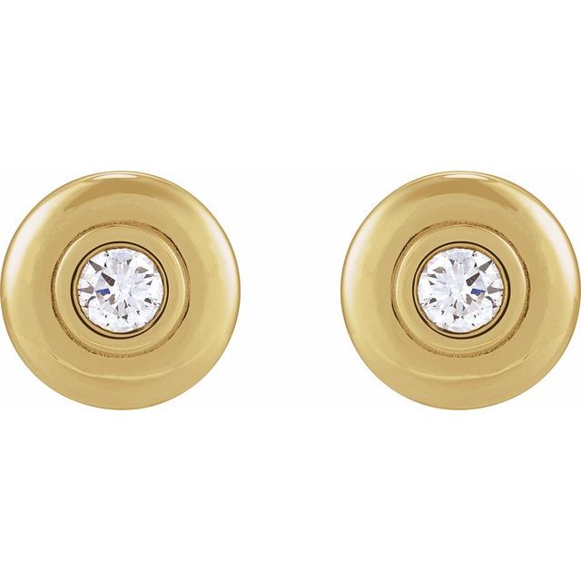 14K Yellow 1/2 CTW Lab-Grown Diamond Puffed Stud Earrings