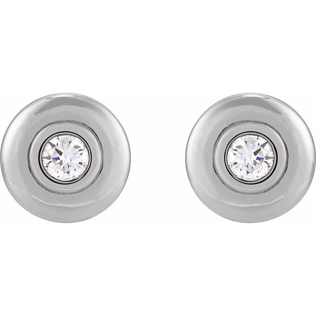 14K White 1/5 CTW Lab-Grown Diamond Puffed Stud Earrings
