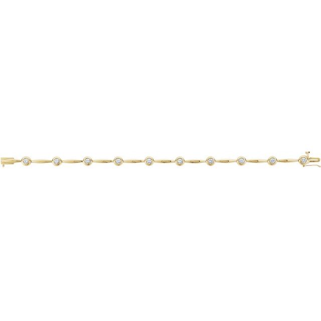 14K Yellow 1 CTW Lab-Grown Diamond Line 7 1/2" Bracelet