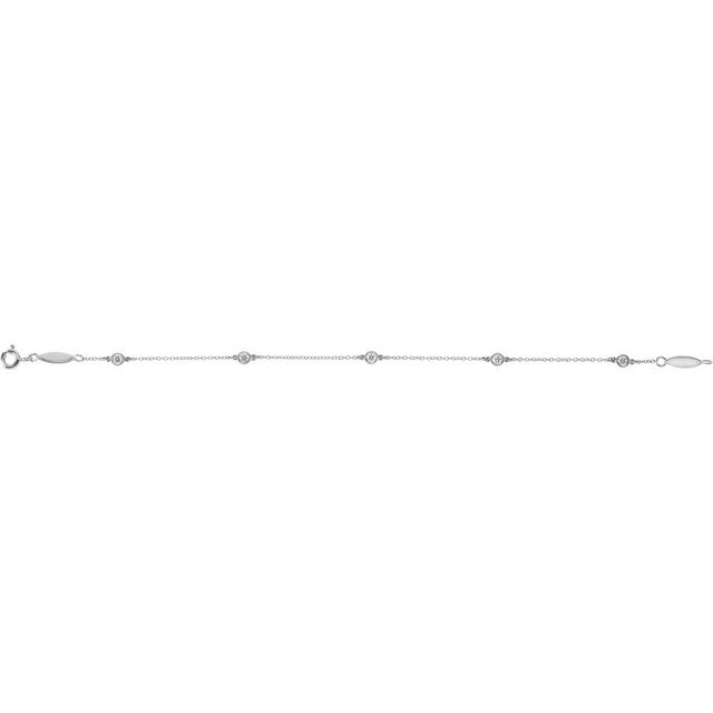 14K White 1/3 CTW Lab-Grown Diamond Bezel-Set Station 7" Bracelet