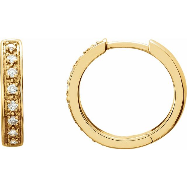 14K Yellow 1/5 CTW Lab-Grown Diamond 14 mm Hoop Earrings