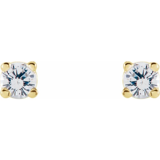 14K Yellow 4 mm Stuller Lab-Grown Moissanite Stud Earrings