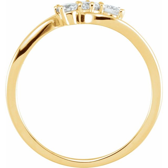 14K Yellow 1/4 CTW Lab-Grown Diamond Three-Stone Ring