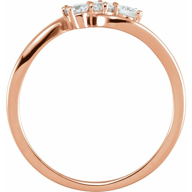14K Rose 1/2 CTW Lab-Grown Diamond Three-Stone Ring