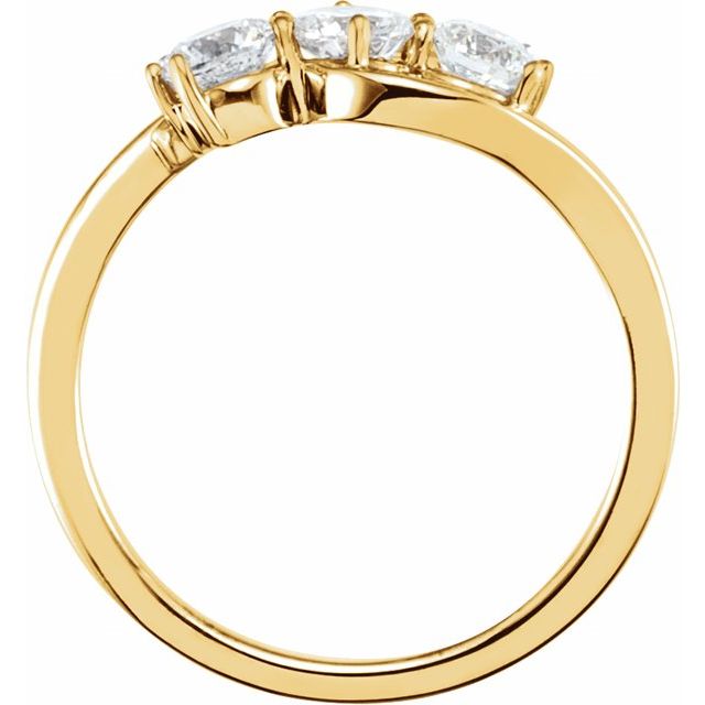 14K Yellow 3/4 CTW Lab-Grown Diamond Three-Stone Ring