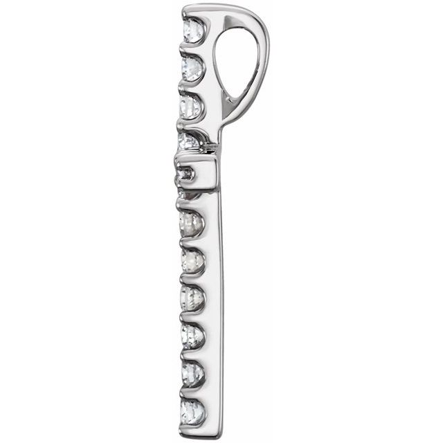 14K White 1/6 CTW Lab-Grown Diamond Petite Cross Pendant