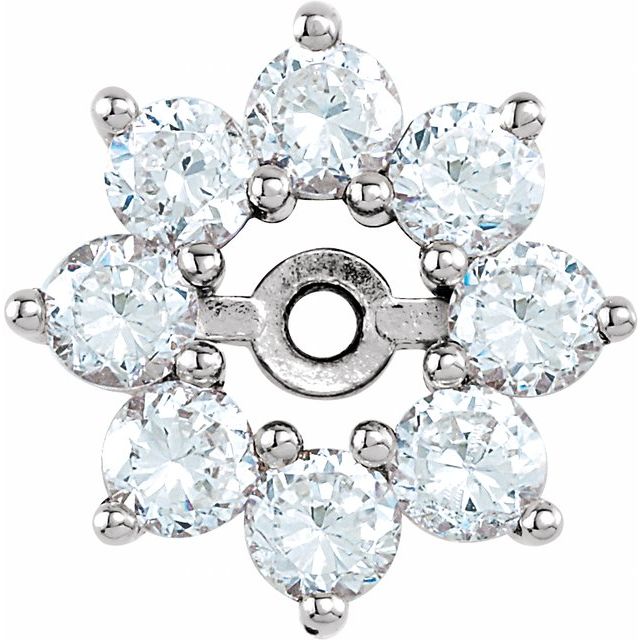 14K White 3/4 CTW Lab-Grown Diamond Earring Jackets