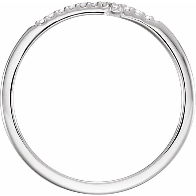 14K White .08 CTW Lab-Grown Diamond Sideways Cross Ring